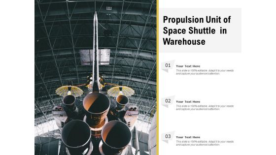 Propulsion Unit Of Space Shuttle In Warehouse Ppt PowerPoint Presentation Gallery Elements PDF