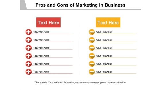 Pros And Cons Of Marketing In Business Ppt PowerPoint Presentation Portfolio Graphics Example PDF