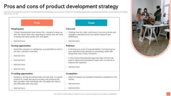 Pros And Cons Of Product Development Strategy Formats PDF