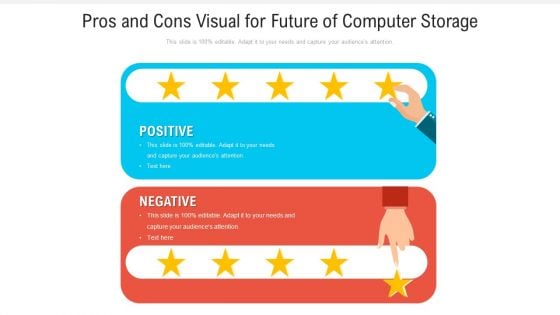 Pros And Cons Visual For Future Of Computer Storage Ppt PowerPoint Presentation File Guide PDF