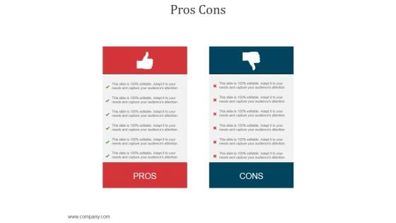 Pros Cons Ppt PowerPoint Presentation Show