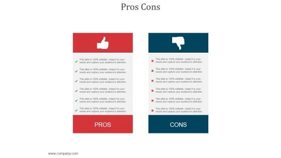 Pros Cons Ppt PowerPoint Presentation Show