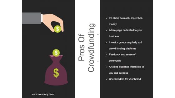 Pros Of Crowdfunding Ppt PowerPoint Presentation Summary Introduction
