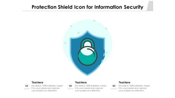 Protection Shield Icon For Information Security Ppt PowerPoint Presentation File Background PDF