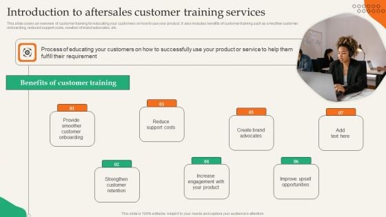 Providing Efficient Client Services Introduction To Aftersales Customer Training Services Sample PDF