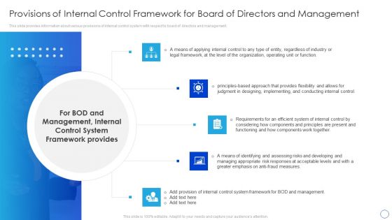 Provisions Of Internal Control Framework For Board Of Directors And Management Sample PDF