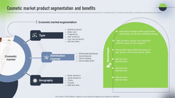 Psychological Locational And Situational Market Segmentation Plan Cosmetic Market Product Segmentation Mockup PDF