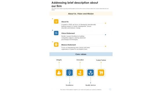 Psychology Project For Mental Illness Treatment Addressing Brief One Pager Sample Example Document Psychology Project For Mental Illness Treatment Addressing Brief One Pager Sample Example Document