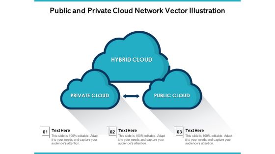 Public And Private Cloud Network Vector Illustration Ppt PowerPoint Presentation Design Ideas PDF