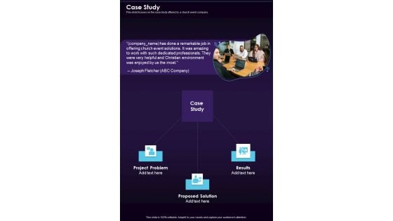 Public Christian Service Proposal Case Study One Pager Sample Example Document