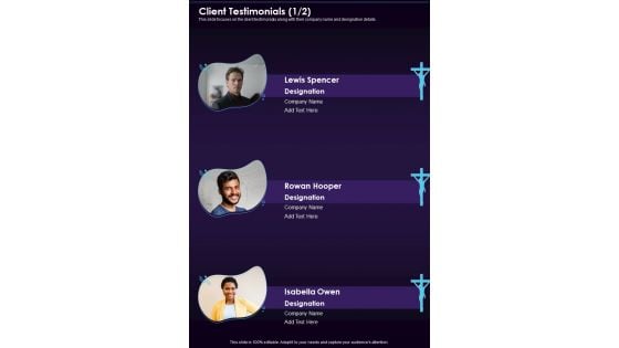 Public Christian Service Proposal Client Testimonials One Pager Sample Example Document Public Christian Service Proposal Client Testimonials One Pager Sample Example Document