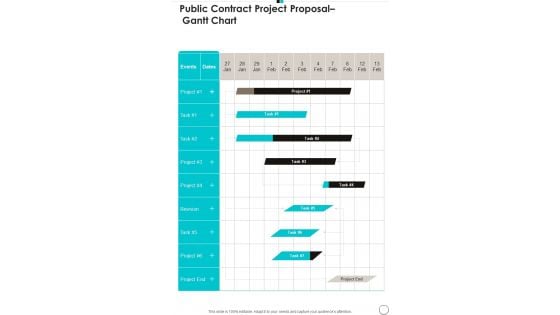 Public Contract Project Proposal Gantt Chart One Pager Sample Example Document