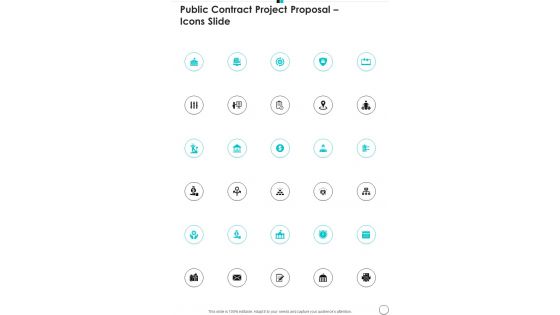 Public Contract Project Proposal Icons Slide One Pager Sample Example Document Public Contract Project Proposal Icons Slide One Pager Sample Example Document