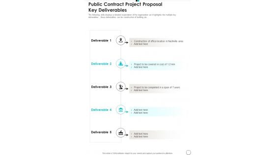 Public Contract Project Proposal Key Deliverables One Pager Sample Example Document