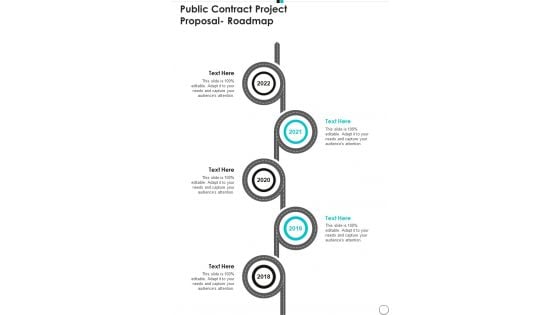 Public Contract Project Proposal Roadmap One Pager Sample Example Document