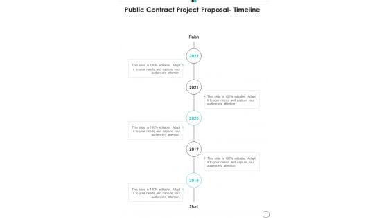 Public Contract Project Proposal Timeline One Pager Sample Example Document