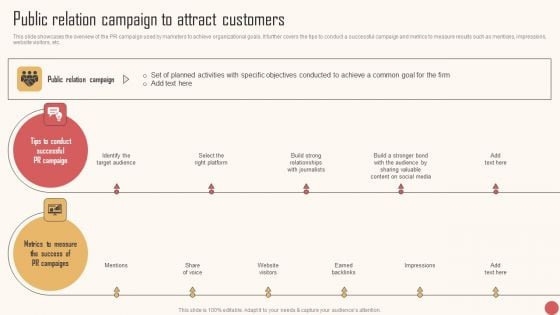 Public Relation Campaign To Attract Customers Introduction PDF