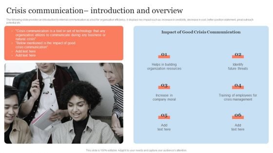Public Relation Communication Strategic Crisis Communication Introduction And Overview Template PDF