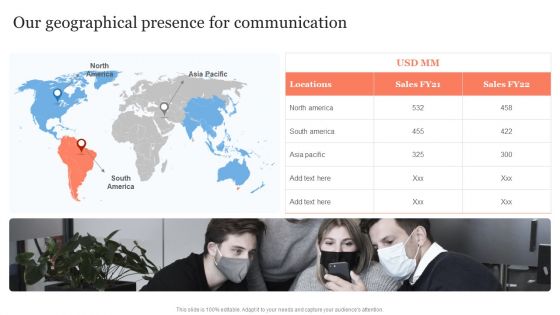 Public Relation Communication Strategic Our Geographical Presence For Communication Sample PDF