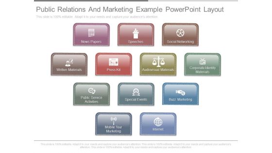 Public Relations And Marketing Example Powerpoint Layout