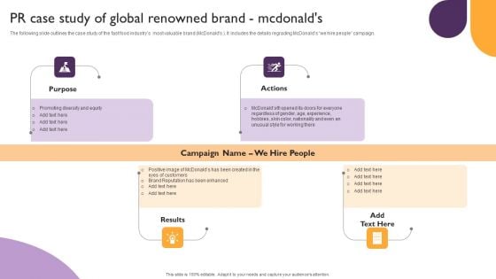 Public Relations Guide To Enhance Brand Credibility PR Case Study Of Global Renowned Brand Mcdonalds Guidelines PDF