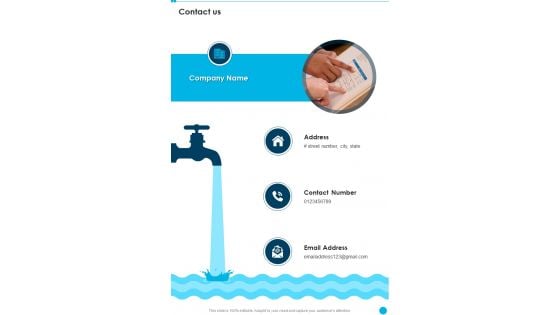 Public Water Supply System Project Proposal Contact Us One Pager Sample Example Document Public Water Supply System Project Proposal Contact Us One Pager Sample Example Document