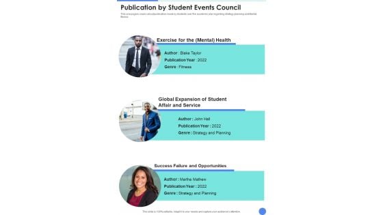 Publication By Student Events Council One Pager Documents