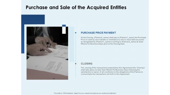 Purchase And Sale Of The Acquired Entities Ppt PowerPoint Presentation Ideas Example Introduction