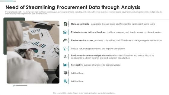 Purchase Assessment Process Need Of Streamlining Procurement Data Through Analysis Information PDF