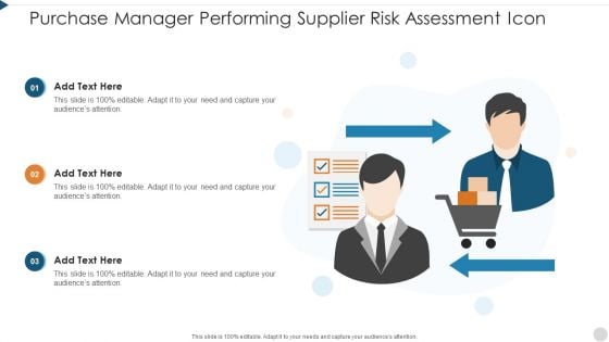 Purchase Manager Performing Supplier Risk Assessment Icon Microsoft PDF