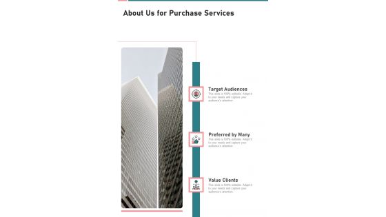 Purchase Services About Us One Pager Sample Example Document Purchase Services About Us One Pager Sample Example Document