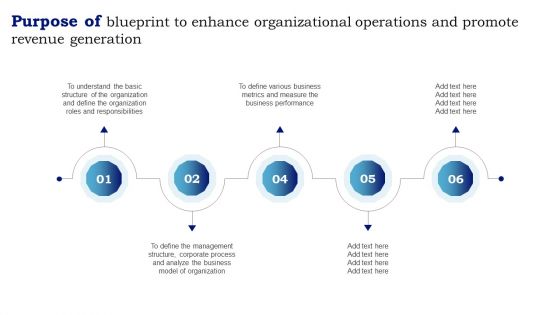 Purpose Of Blueprint Enhance Organizational Operations Promote Revenue Generation Summary PDF