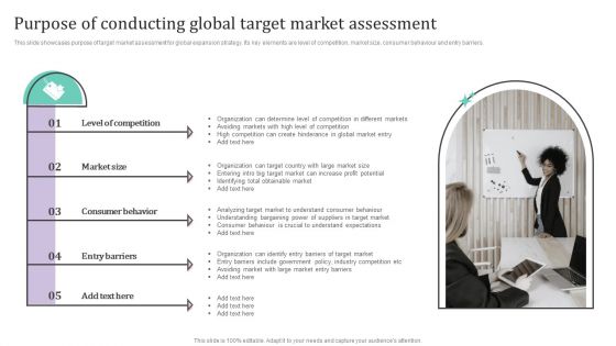 Purpose Of Conducting Global Target Market Assessment Ppt PowerPoint Presentation File Infographics PDF