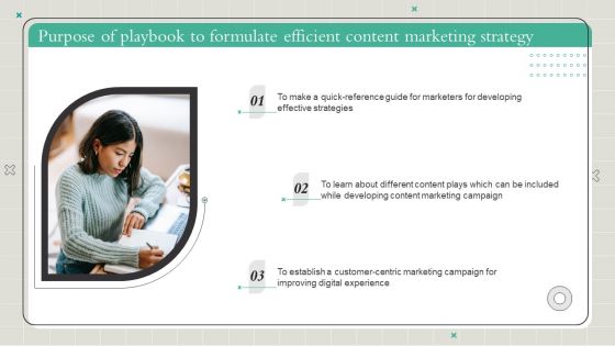 Purpose Of Playbook To Formulate Efficient Content Marketing Strategy Microsoft PDF