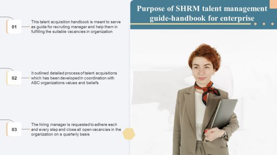 Purpose Of SHRM Talent Management Guide Handbook For Enterprise Ideas PDF Professional PDF