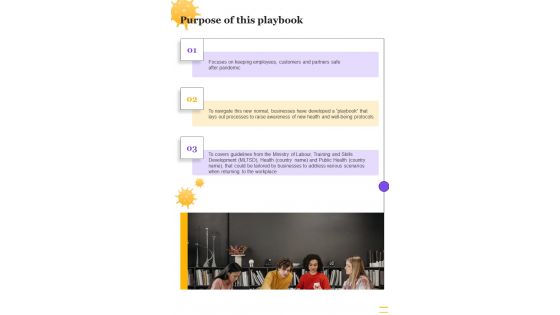 Purpose Of This Playbook Post COVID Business Strategy Framework One Pager Sample Example Document Purpose Of This Playbook Post COVID Business Strategy Framework One Pager Sample Example Document