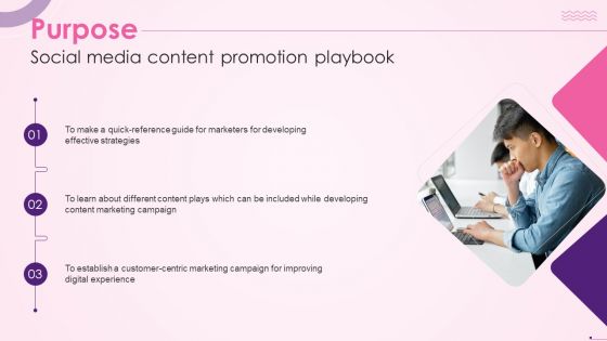 Purpose Social Media Content Promotion Playbook Topics PDF