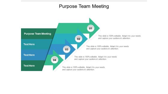 Purpose Team Meeting Ppt PowerPoint Presentation Show Brochure Cpb