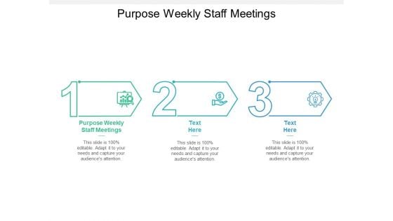 Purpose Weekly Staff Meetings Ppt PowerPoint Presentation Pictures Deck Cpb