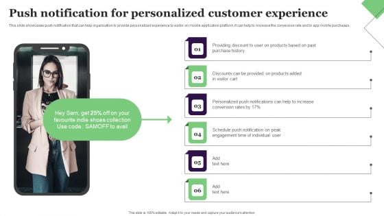 Push Notification For Personalized Customer Experience Introduction PDF