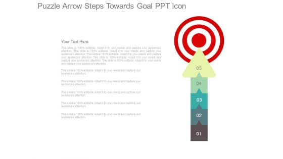Puzzle Arrow Steps Towards Goal Ppt Icon
