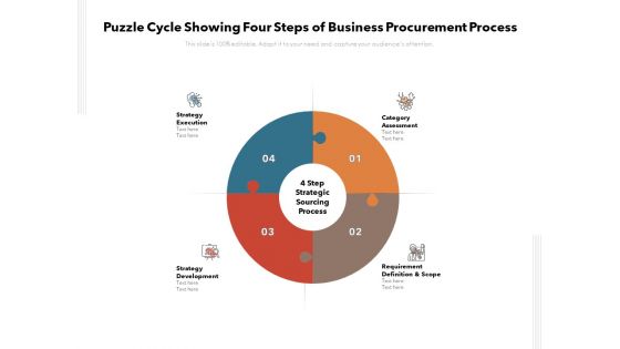 Puzzle Cycle Showing Four Steps Of Business Procurement Process Ppt PowerPoint Presentation Show Maker PDF