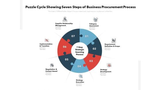 Puzzle Cycle Showing Seven Steps Of Business Procurement Process Ppt PowerPoint Presentation Pictures Layout Ideas PDF