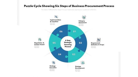 Puzzle Cycle Showing Six Steps Of Business Procurement Process Ppt PowerPoint Presentation Icon Example PDF