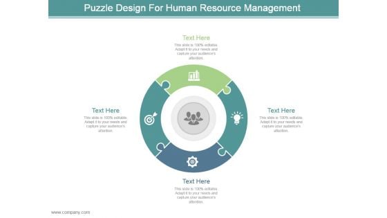 Puzzle Design For Human Resource Management Ppt Slide