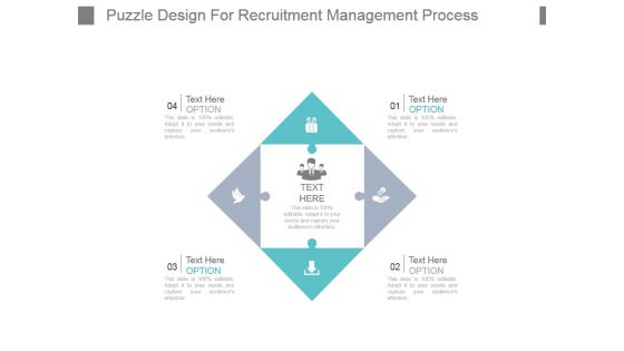 Puzzle Design For Recruitment Management Process Powerpoint Slide Inspiration