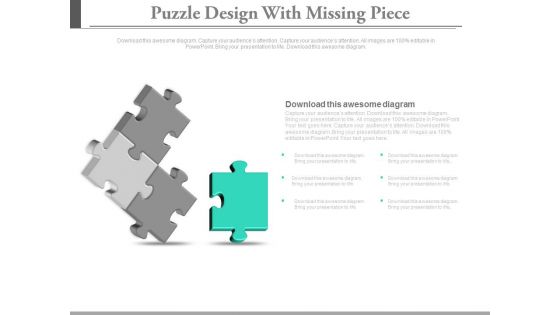 Puzzle Design With Missing Piece Powerpoint Slides