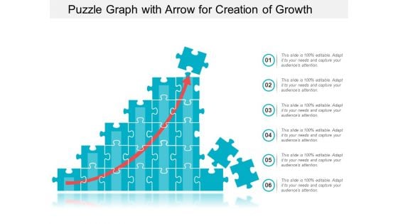 Puzzle Graph With Arrow For Creation Of Growth Ppt PowerPoint Presentation Infographics Professional