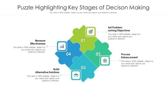 Puzzle Highlighting Key Stages Of Decison Making Ppt PowerPoint Presentation Layouts Diagrams PDF