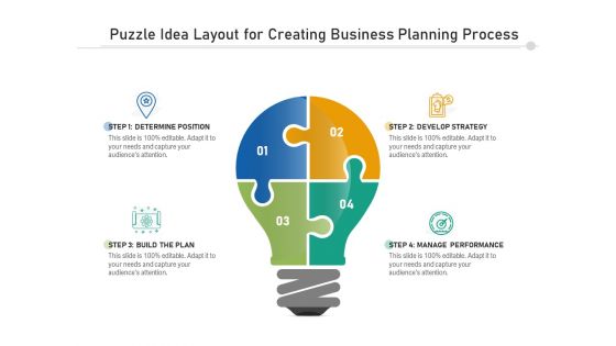 Puzzle Idea Layout For Creating Business Planning Process Ppt PowerPoint Presentation Gallery Layout PDF